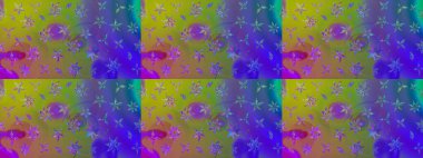 Küçük çiçekte güzel bir desen. Küçük renkli çiçekler. Çiçekli yaz çiçekleri. Moda baskıları için zarif bir şablon. Motley illüstrasyonu. Çizim.