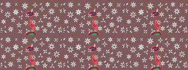 Kahverengi renkli çiçekler. Sevimli çiçek raster deseni. Sketch Colour Spring Theme eskiz kalıbı. Düz Çiçek Elementleri Tasarımı.