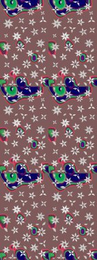 Kahverengi renkli çiçekler. Raster düz çiçek çizim deseni. Tasarım hediye paketi, tebrik kartları, posterler ve afiş tasarımı.