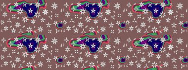 Çiçekli eskiz deseni. Suluboya çizimi. El çizimi. Kahverengi renkte çiçekler.