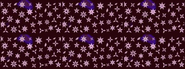 Raster illüstrasyonundaki çiçek desenli çizim. Süslü kumaş deseni. Düz Çiçek Elementleri Tasarımı. Renkli Bahar Teması çizim şablonu.