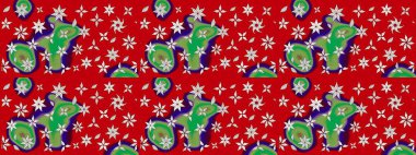 Sevimli çiçek raster deseni. Modaya uygun kumaş deseni. Renkli Yaz Temalı eskiz kalıbı. Düz Çiçek Elementleri Tasarımı.