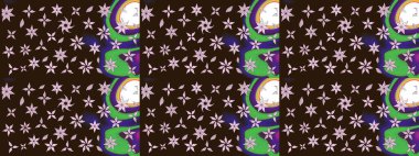 Raster çiçek desenli çiçek deseni, yapraklar, dekoratif elementler, sıçrama, lekeler, el çizimi kontur çizgileri ve Doodle çizim stili, grafik raster çizim çizimi.