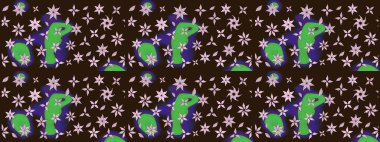 Şirin çiçek elementleri. Renkli Bahar Teması eskiz kalıbı. Raster illüstrasyonu. Düz Çiçek Elementleri Tasarımı. Çizim deseni Modaya uygun kumaş deseni.