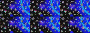 Çiçek desenli eskiz. Mavi renkli çiçekler. Renkli Bahar Teması eskiz kalıbı. Düz Çiçek Elementleri Tasarım Raster illüstrasyonu.