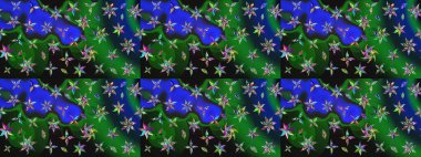 Çiçek yeşili eskiz deseni. Raster çiçek izi. Klasik taslak çizimi. Raster Yumuşak kumaş deseni.