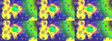 Kabile sanatı boho baskısı, klasik çiçek arkaplanı. Arkaplan dokusu, duvar kağıdı, yeşil renkli çiçek teması. Soyut etnik raster çizim kalıbı.