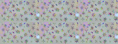 El çizimi Raster çizimi. Çizim çiçek deseni duvar kağıdı, web sitesi arka planı, ambalaj kağıdı, davetiye, broşür, afiş veya web sitesi için kullanılabilir. Parlak elementlerin.