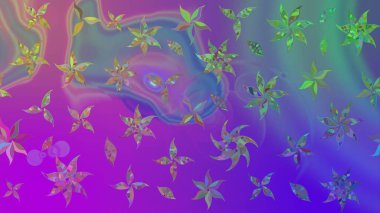 Klasik çiçek tasarımı elementleri. Raster illüstrasyonu. Menekşe renginde mor kıvırcık çiçekler.