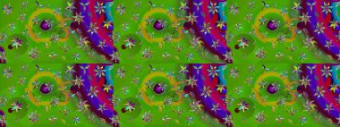 Çiçek kolajı. Raster deseni. Doğa. Çiçek kompozisyonu. - Yeşil çiçekler. Çiçek arkaplan. Küçük çiçekte güzel desen var..