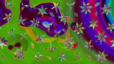 Raster illüstrasyonu. Tekstil veya kitap kapakları, imalat, duvar kağıtları, baskı, hediye paketi ve yapıştırma kitabı için çiçek eskizi geçmişi. Küçük ölçekli çiçeklerdeki basit sevimli desen.