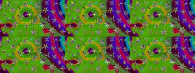 Yeşil renkli çiçekler. Raster düz çiçek çizim deseni. Tasarım hediye paketi, tebrik kartları, posterler ve afiş tasarımı.