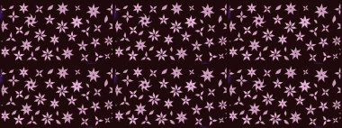 Parlak çiçekli kolaj çiçekleri kahverengi. Çiçek tasarımı için inanılmaz bir kolaj cenneti tarzı. Çiçekli zambaklar eskiz arka planı.