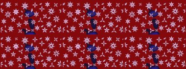 Kırmızı renkte çiçekler. Sevimli çiçek raster deseni. Renkli Bahar Teması eskiz kalıbı. Düz Çiçek Elementleri Tasarımı.