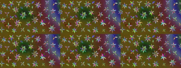 Çocuksu tasarım. Elle çizilmiş çiçek desenli Raster çizimi. Tekstil, kumaş, ambalaj, hatıra defteri için hoş bir çiçek arkaplanı. Yeşil arkaplanda.