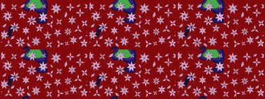 El çizimi. Güzel kumaş deseni. Çiçekler, dallar, bitkiler ve çiçekler. Raster illüstrasyonu.