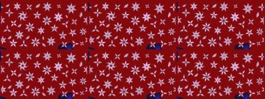 Raster illüstrasyonu. Egzotik çiçekler, kırmızı renkte botanik parlak klasik doğa. Klasik tropikal doğal elementlerin suluboya seti.