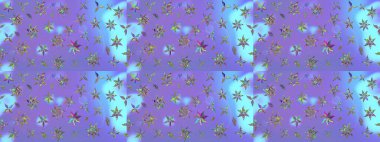 Çiçekli karalama şeklinde Raster çiçek deseni. Nazikçe, güzel çiçek arkaplanı. Mor renkte çiçekler.