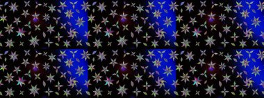 Raster Çiçek İllüstrasyonu 'nun şirin tekstili. Siyah renkli etnik çiçeklerle zarif eskiz deseni.