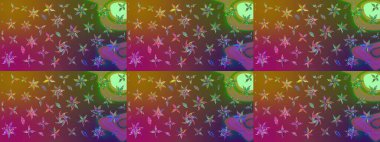 Raster illüstrasyonu. Robot resim. Küçük çiçekte sevimli çiçek deseni var..