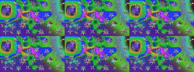Raster illüstrasyonu. Yeşil renkli çiçekler. Çizim çiçek deseni duvar kağıdı için kullanılabilir.