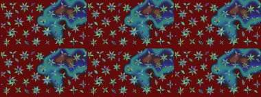 Küçük çiçekteki sevimli çiçek deseni. Kırmızı renkte çiçekler.