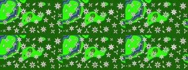 Tekstil, kumaş, kapaklar, duvar kağıtları, baskı, naylon, koleksiyon defteri, örgü, dekupaj için güzel bir eskiz. Oldukça eski bir besin torbası deseni, küçük yeşil renkte, çiçekler. Millefleurlar.