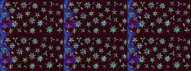 Düz Çiçek Elementleri Tasarımı. Şirin çiçek elementleri. Taslak desenli, modaya uygun kumaş deseni. Renkli Bahar Teması eskiz kalıbı. Raster illüstrasyonu.