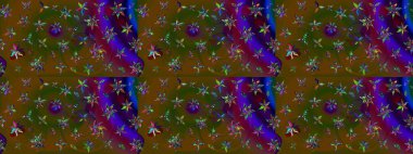 Çiçekli çiçek deseni, suluboya. Düz Çiçek Elementleri Tasarım Raster illüstrasyonu. Kahverengi renkli çiçekler. Renkli Bahar Teması Eskiz Şablonu.