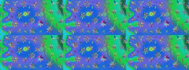 Tekstil veya kitap kapakları, imalat, duvar kağıtları, baskı, hediye paketi ve yapıştırma kitabı için çiçek eskizi geçmişi. Küçük çaplı çiçeklerdeki basit şirin desenler. Raster illüstrasyonu.