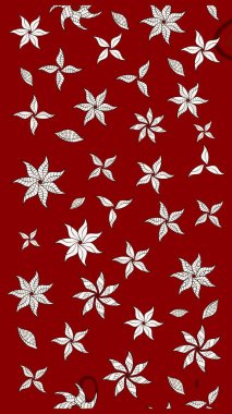 Taslak dekoratif arka plan, çiçek mandala. Çiçek. Raster illüstrasyonu. Kırmızı renklerde.