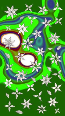 Çiçekli yaz çiçekleri. Küçük çiçekte güzel bir desen. Küçük renkli çiçekler. Moda baskıları için zarif bir şablon. Motley illüstrasyonu. Çizim.