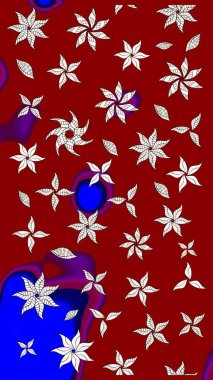 Sketch Floral Pattern in Raster illustration. Fancy fabric pattern. Colour Spring Theme sketch pattern Background. Flat Flower Elements Design.