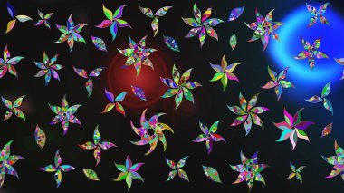 Gri renkli çiçekler. Raster illüstrasyonu. Çizim çiçek deseni duvar kağıdı için kullanılabilir.