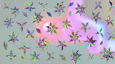 Küçük çiçekteki sevimli çiçek deseni. Gri renkli çiçekler. Raster illüstrasyonu.