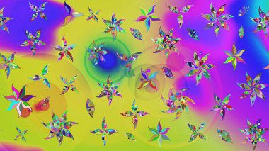 Mor renkli çiçekler. Raster illüstrasyonu. Şirin çiçek elementleri. Çizim.