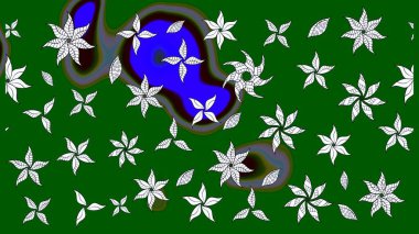 Vadinin yeşil renkli çiçekleri. Raster çiçek desenleri çiziyor..
