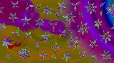 Raster güzel bir çiçek deseni çizmiş. Bahar mevsimi. Tatil havası. Nazik romantik baskı.