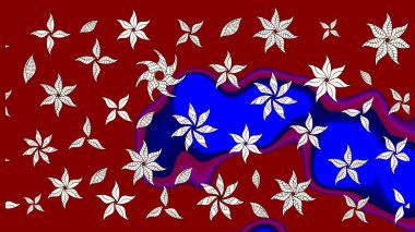 Küçük çiçekteki sevimli çiçek deseni. Raster illüstrasyonu. Soyut çiçek çizim kalıbı arka planı. Kırmızı renklerde. Raster deseni.