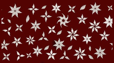 Kırmızı renkte etnik çiçeklerle süslenmiş zarif bir eskiz şekli. Raster Çiçek İllüstrasyonu güzel tekstil..