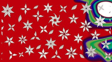 Düz Çiçek Elementleri Tasarımı. Modaya uygun kumaş deseni. Renkli Yaz Temalı eskiz kalıbı. Sevimli çiçek raster deseni.