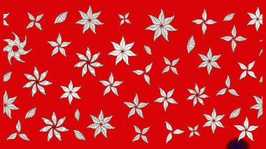 Kırmızı renkte çiçekler. Raster illüstrasyonu. El çizimi çiçekli soyut çizim deseni.