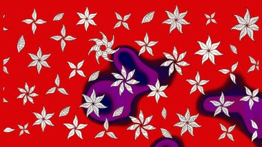 Vadinin çiçekleri kırmızı renklerde. Çiçeksel çizim kalıbının çizimi.