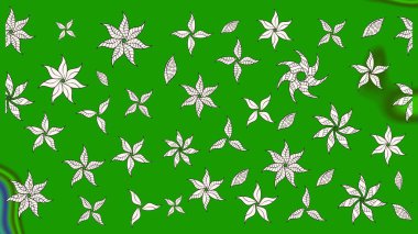 Çiçekli, yapraklı, çiçek desenli eskiz. El çizimi. Raster illüstrasyonu.