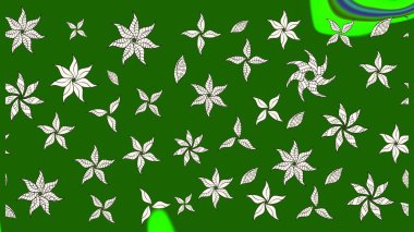 Raster. Yeşil renkte güzel çiçekler, suluboya desenli eskiz deseni, duvar kağıdı, kart veya kumaş için fayanslı..