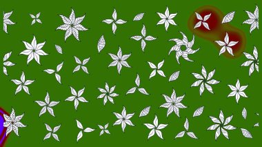 Düz Çiçek Elementleri Tasarımı. Asya tekstil tarzında. Çiçek desenli çizim. Raster illüstrasyonu. Renkli Bahar Teması eskiz kalıbı. Güzel kumaş deseni.