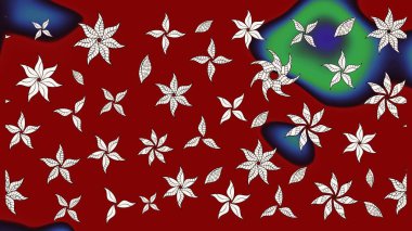 Çiçekli karalama şeklinde Raster çiçek deseni. Yumuşak, yaz çiçekli arka plan. Kırmızı renkte çiçekler.