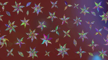 Küçük çiçekli basit bir çiçek çizimi. Kahverengi renkte sevimli çiçekler. Moda baskısı, albüm, ambalaj kağıdı ve duvar kağıdı için zarif dekoratif süslemeler. Raster illüstrasyonu.