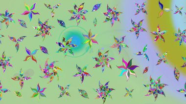 Küçük çiçekteki sevimli çiçek deseni. Güzel karalamalı çiçek desenli çizim. Güzel kumaş deseni. Raster illüstrasyonu.