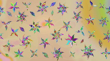 Tomurcukları papatya çiçekleri olan sevimli bir çiçek deseni. Eskiz geçmişi. Raster illüstrasyonu. Kumaş, tekstil, duvar kağıdı baskısı için. Eski usul. Miles Fleur, dandik süs.